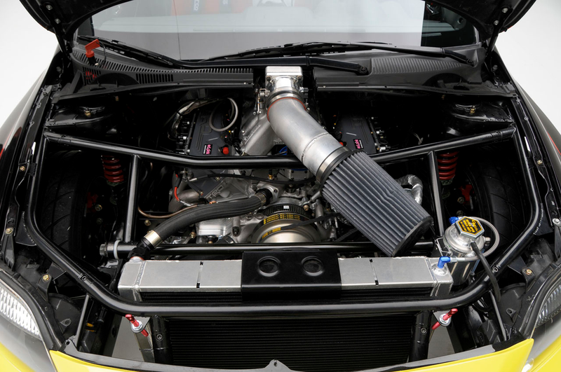 Illustration for article titled Tanner Foust's Scion tC Drift Car: V8-Powered, RWD, Ridiculous